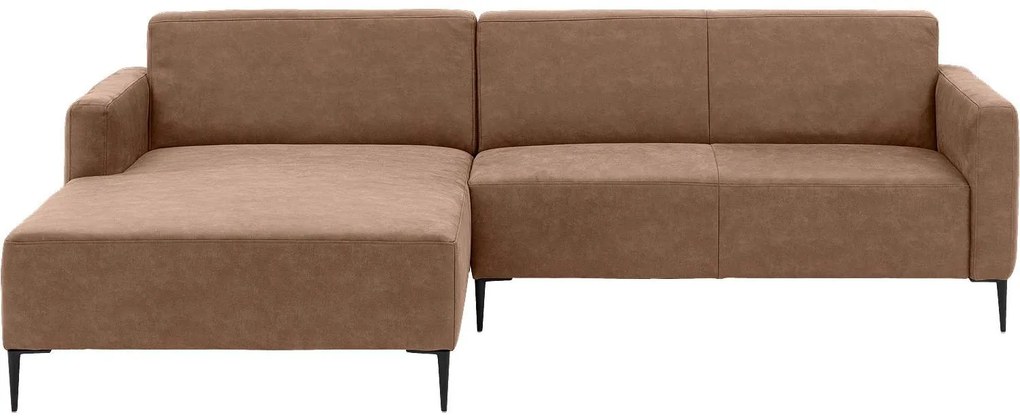 Goossens Key West bruin, micro leer, 2,5-zits, modern design