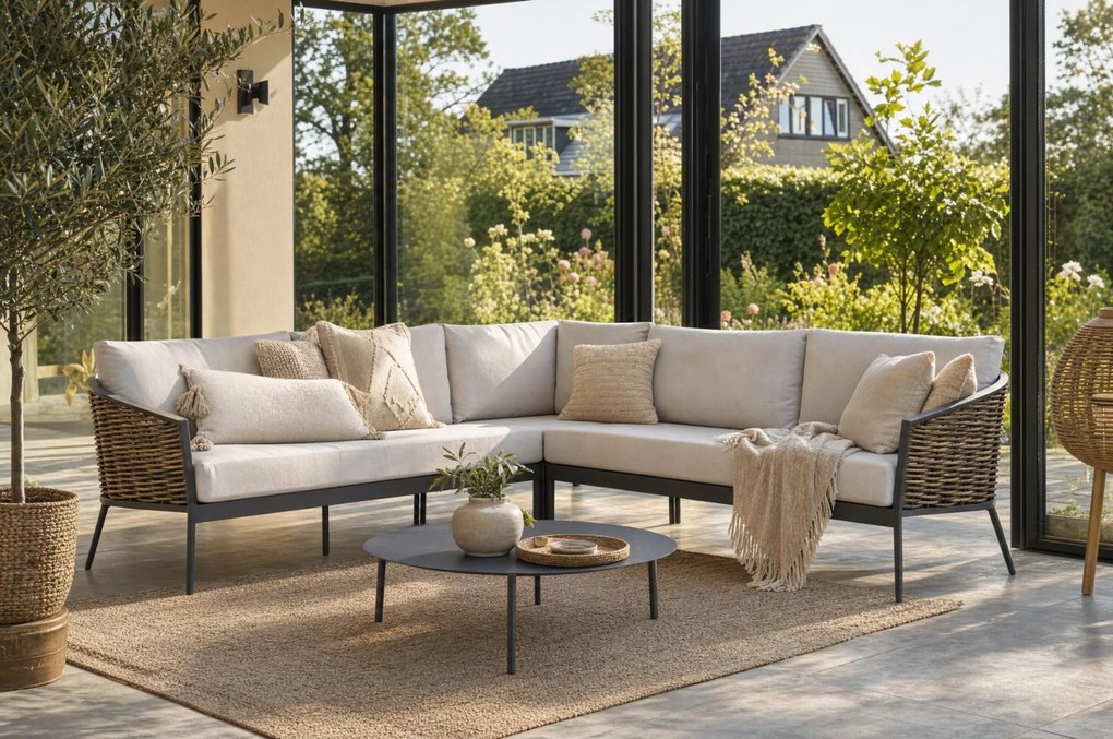 Hoek loungeset 5 personen Aluminium Taupe Coco Ewa/Pacific