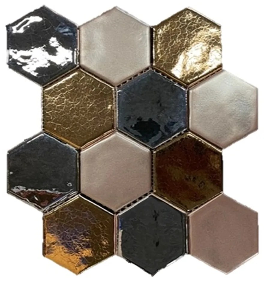 Terre d'Azur Hexagonale Mosaic wandtegel 28x30cm mix