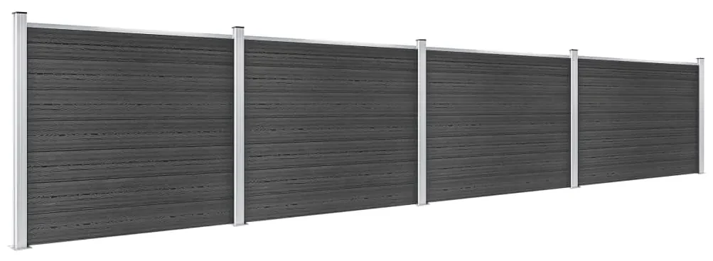 vidaXL Schuttingpanelenset 699x146 cm HKC grijs