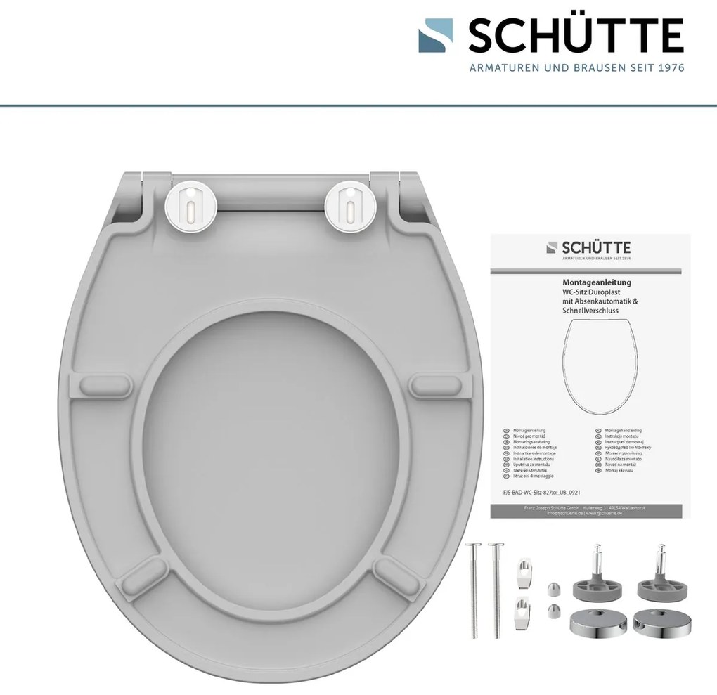 Schutte Presley dunne toiletzitting met softclose en quick release antraciet