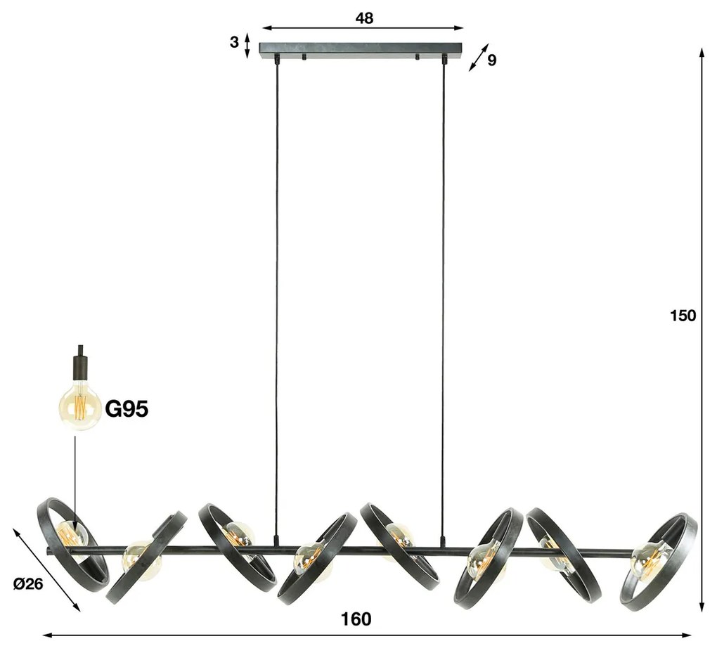 Grote Hanglamp Metalen Ringen