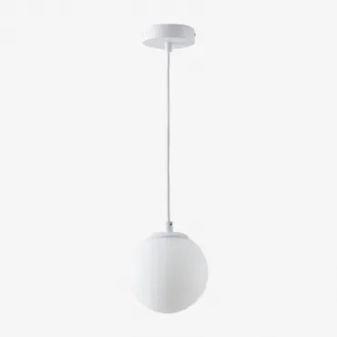 Plafondlamp Met Glazen Bol (ø12 Cm) Uvol Wit - Sklum