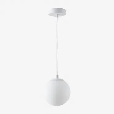 Plafondlamp Ø12 Cm In Ijzer Met Uvol Glazen Bol Wit - Sklum