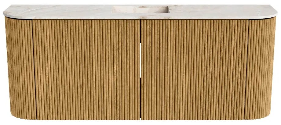 Mondiaz Joya DLux 105cm toiletmeubel ronding links/rechts oak met wastafel faye midden 1 kraangat frappe