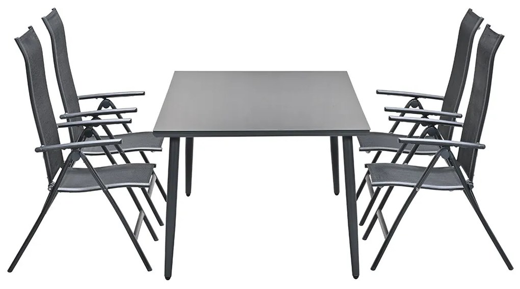 Garden Impressions Santos tuinset 5-delig donker grijs - Senna tuintafel 180x100 cm