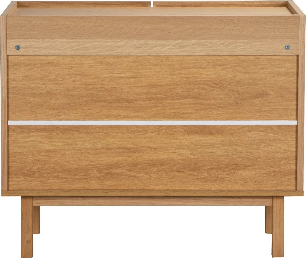Kastje Eiken Met Stoffen Deuren 90 Cm - 90x40x60cm.