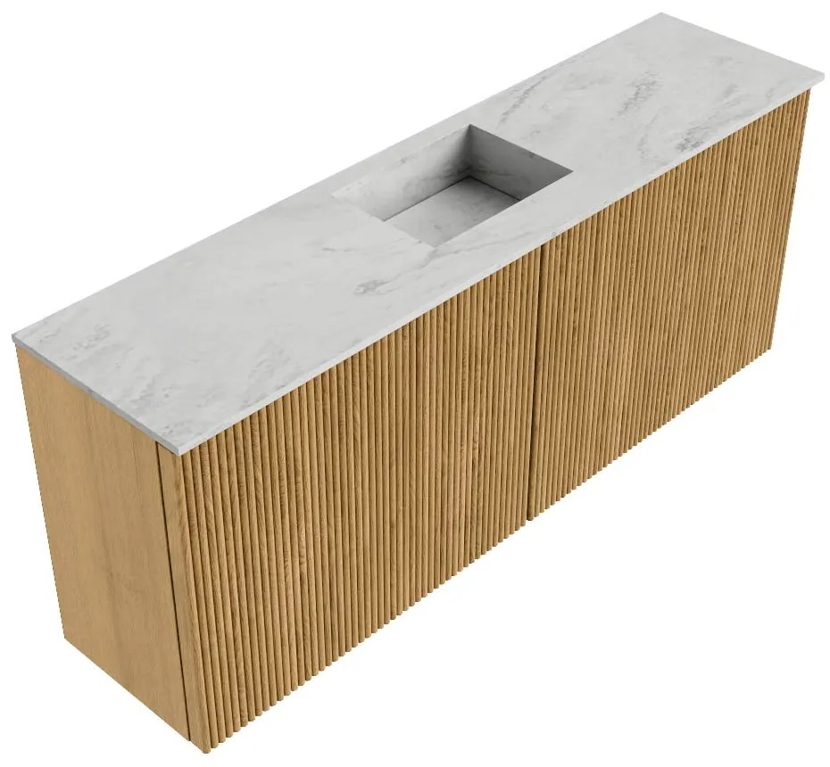 Mondiaz Joya DLux 100cm toiletmeubel oak met wastafel faye midden 1 kraangat opalo
