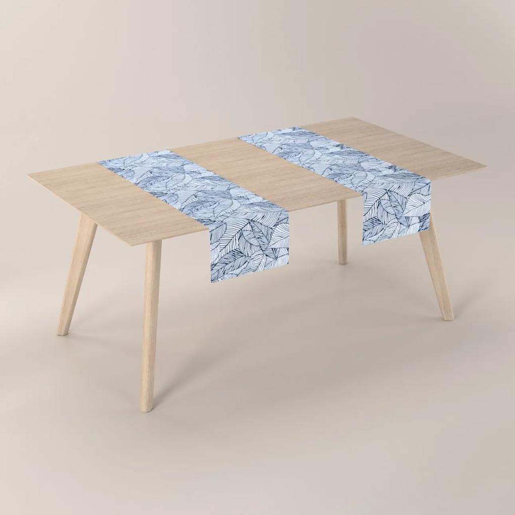 Dekoria Rechthoekige tafelloper, donkerblauw-wit, 40 x 130 cm