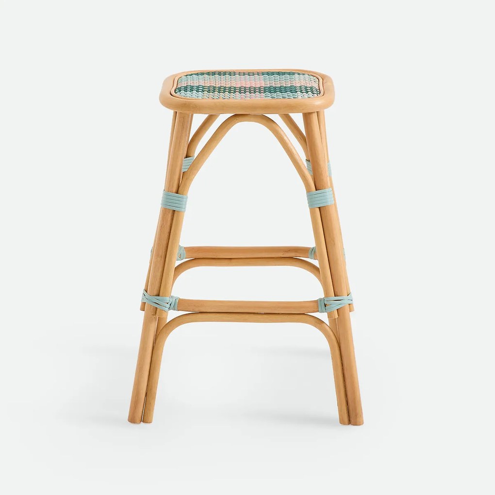 Barkruk met gevlochten riet, hoogte 65,5 cm, MUSETTE