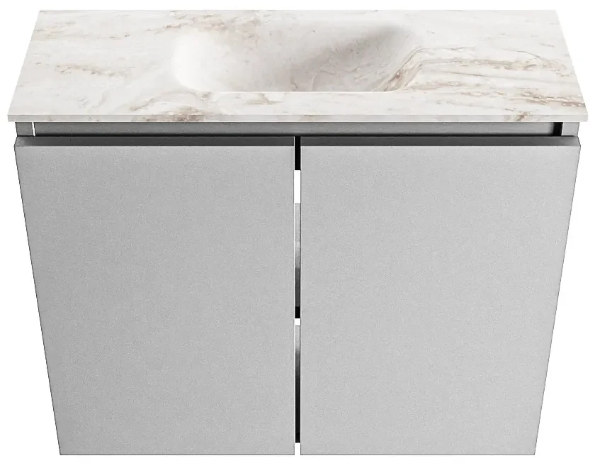 Mondiaz Ture DLux toiletmeubel 60cm plata met wastafel frappe midden met kraangat