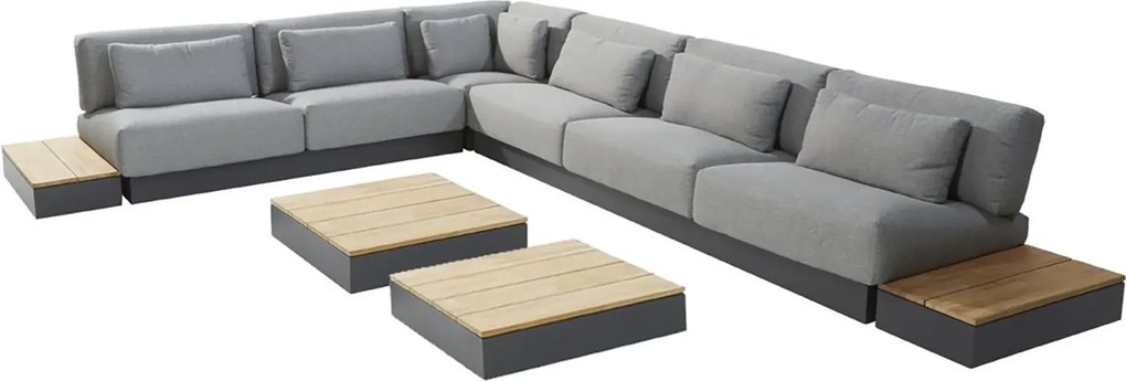4 Seasons Outdoor Ibiza platform hoekbank XL * SALE * Loungeset houtkleur weerbestendig