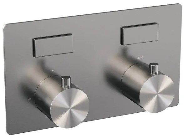 BRAUER Brushed Edition - 2 functies - inbouwthermostaat - met inbouwdeel - drukknoppen - in/afbouwdelen - RVS geborsteld PVD 5-NG-155