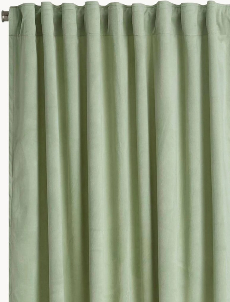 Fluwelen dim-out multibandgordijnen Nora, 2-delig, B 140 cm