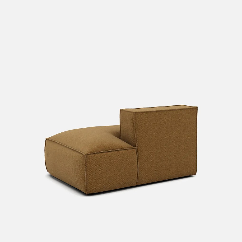 Rechts chaise longue-element voor modulaire bank, in structuurstof, Seven