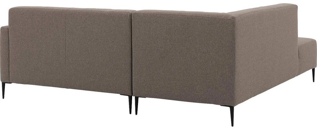 Goossens  Key West bruin, stof, 2-zits, modern design met ligelement links