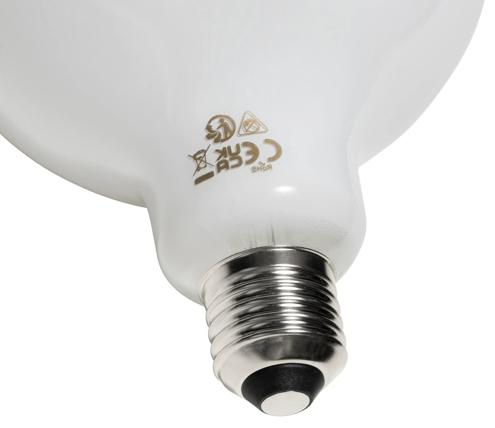 Set van 5 E27 dimbare LED lampen opaal G125 5W 450 lm 3000K