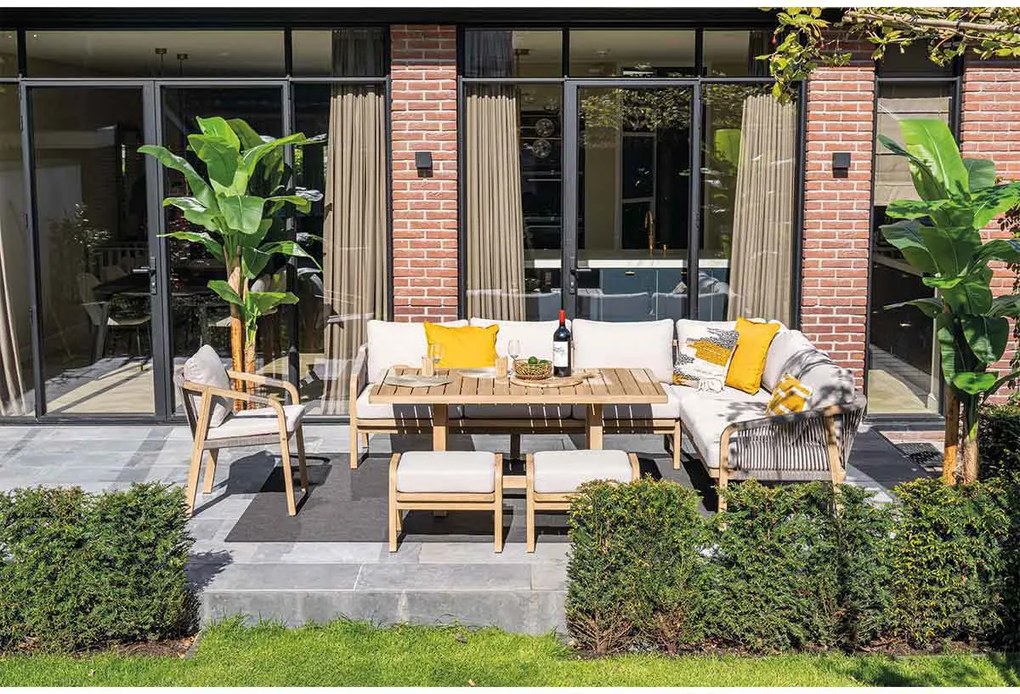 Garden Impressions Alora lounge dining set 5-delig rechts - grey sand