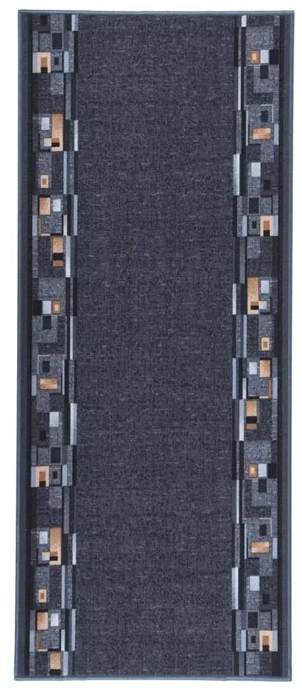 vidaXL Tapijtloper anti-slip 100x250 cm antracietkleurig