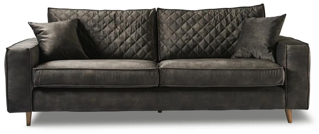 Rivièra Maison - Kendall Sofa 3,5 Seater, velvet, grimaldi grey - Kleur: bruin