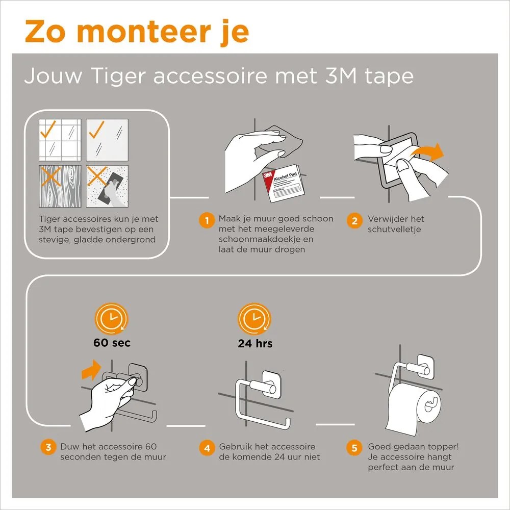Tiger Colar handdoekhaak zwart