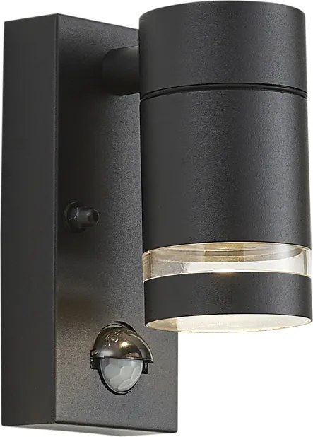 Moderne buiten wandlamp zwart IP44 met bewegingssensor - Ensam