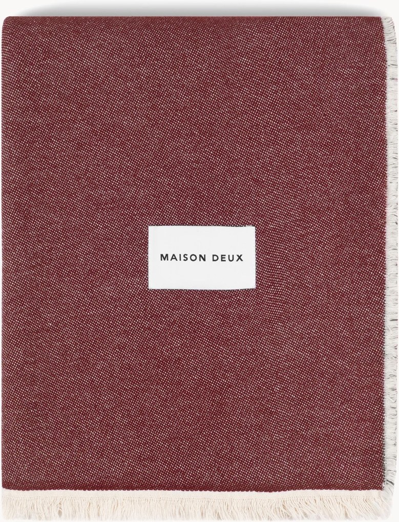 Jacquard katoenen plaid Burgund