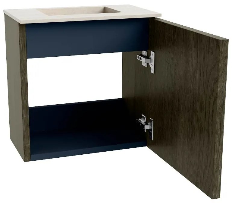 Mondiaz Joya DLux 40cm toiletmeubel shadow met wastafel faye midden zonder kraangat meli