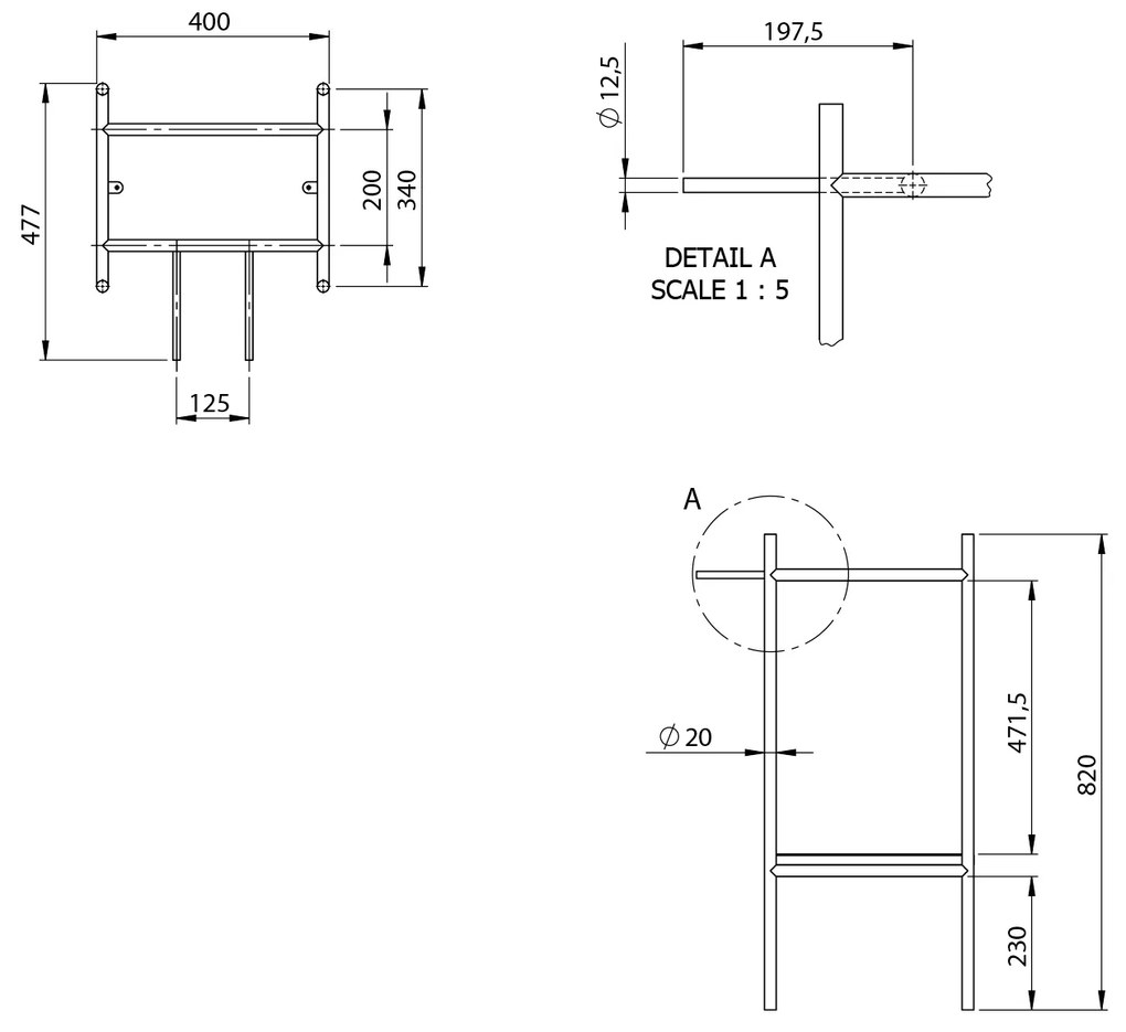 Sapho Puno wastafel frame 40x82x36cm zwart mat