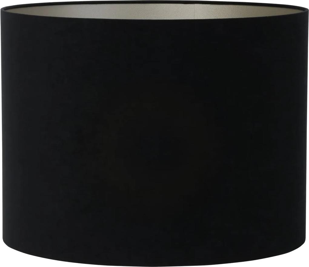 Lampenkap cilinder VELOURS - 40-40-30cm - zwart-taupe