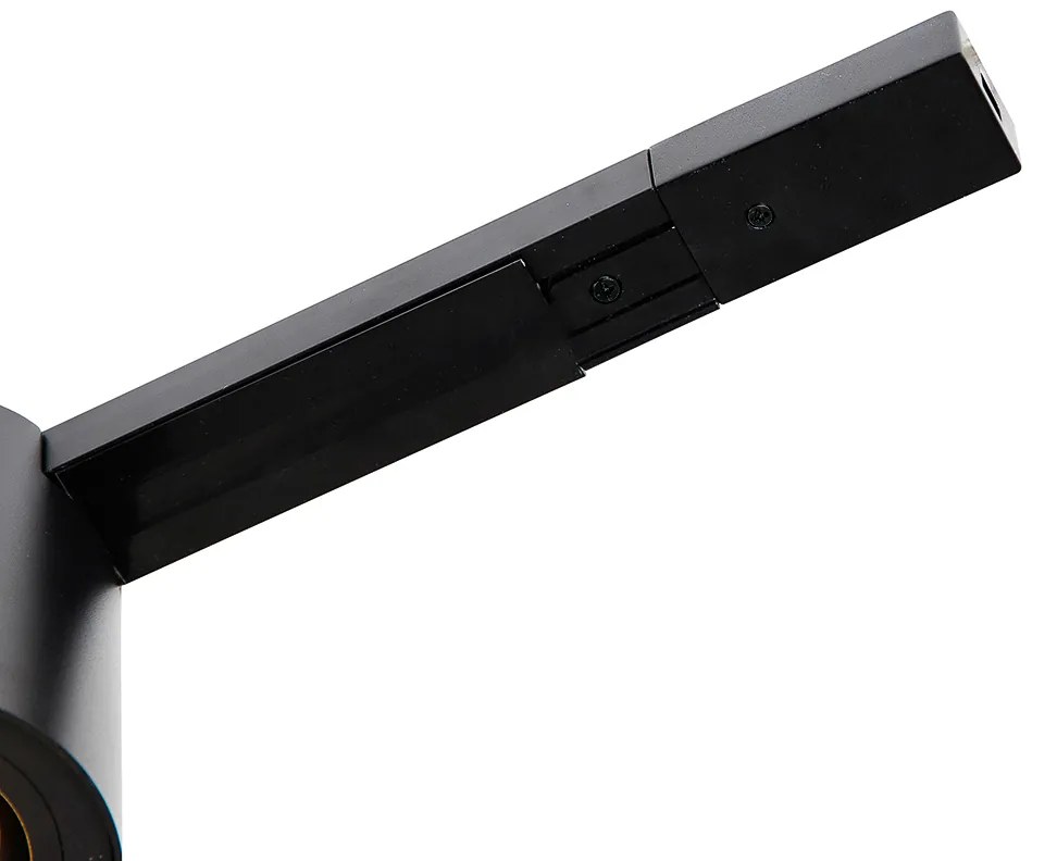 Modern 1-fase railsysteem met 5 spots zwart - Rondoo Up