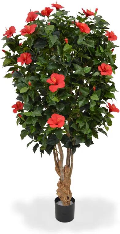 Hibiscus Deluxe XL kunstplant 170 cm rood