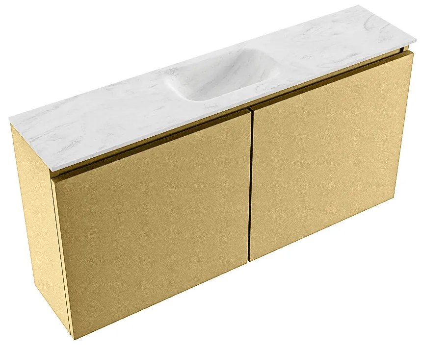 Mondiaz Ture DLux toiletmeubel 100cm oro met wastafel opalo midden met kraangat