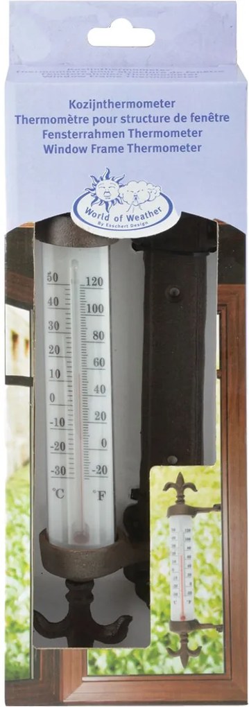 Esschert Design kozijnthermometer- gietijzer - 5,5 x 9,4 x 29,5cm