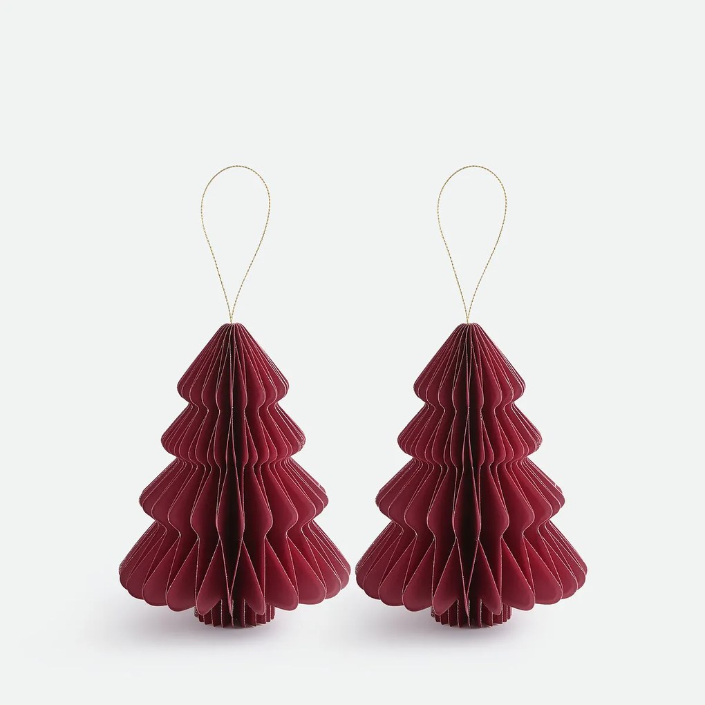 Set van 2 opvouwbare kerstbomen, hoogte 15 cm, CASPAR