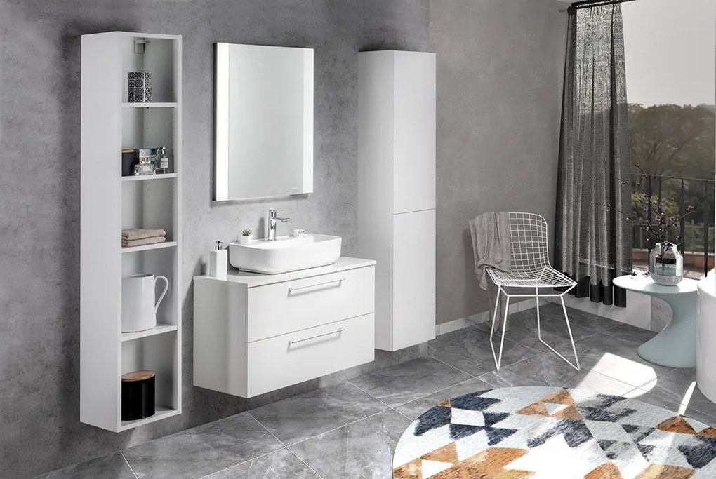 Sapho Cirasa wastafel onderkast 70x46x75cm met 3 lades wit glans