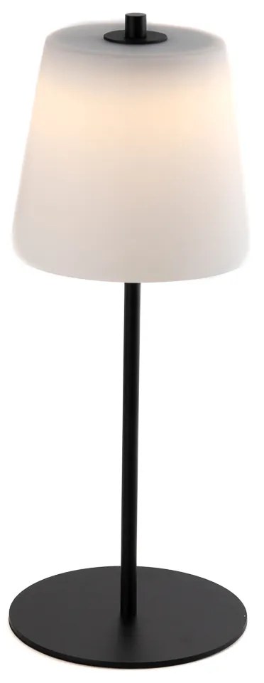 Moderne tafellamp met dimmer mushroom zwart met opaal glas incl. LED - Jent Modern IP44 Binnenverlichting Lamp