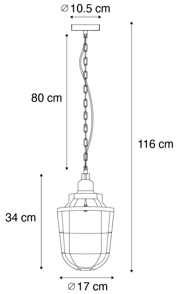 Set van 3 industriele hanglampen zwart - Cabin Industriele / Industrie / Industrial E27 rond Binnenverlichting Steen / Beton Lamp