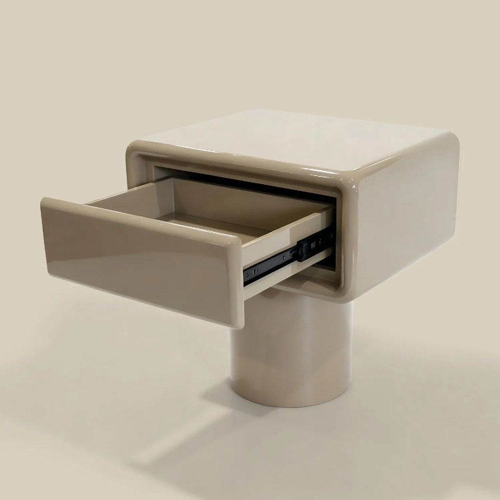 Nachtkastje Hoogglans Beige - 51x39x52cm.