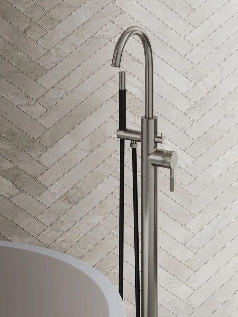 Saniclear Exclusive Curved Pro vrijstaande badkraan RVS
