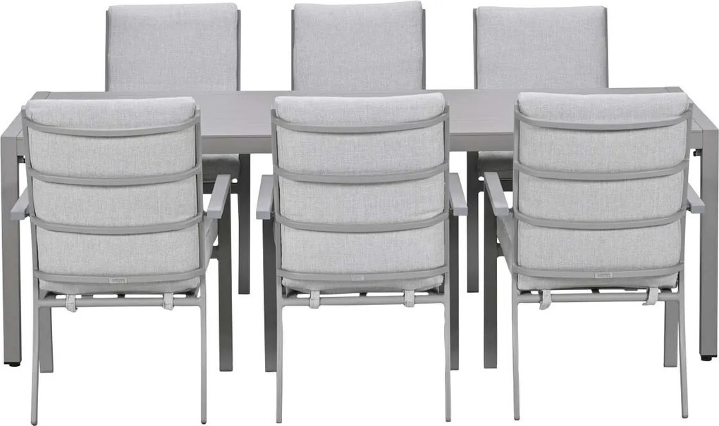 Garden Impressions Senja tuinset 7-delig taupe - Kasper tuintafel 220x93 cm