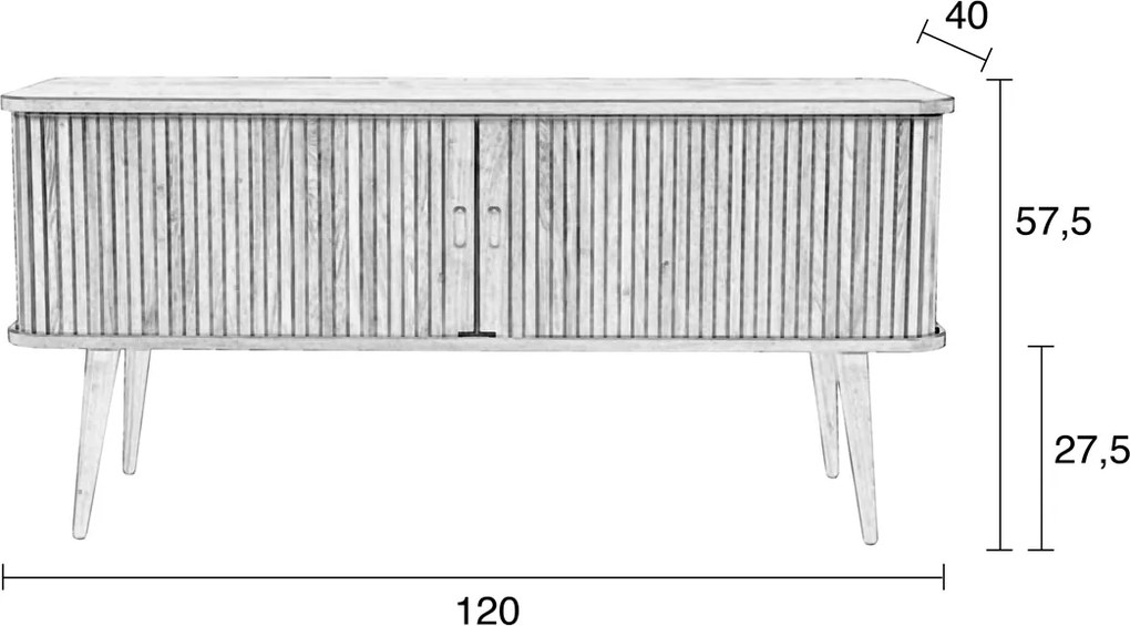 Walnoot Tv-dressoir - 120x40x57.5cm.