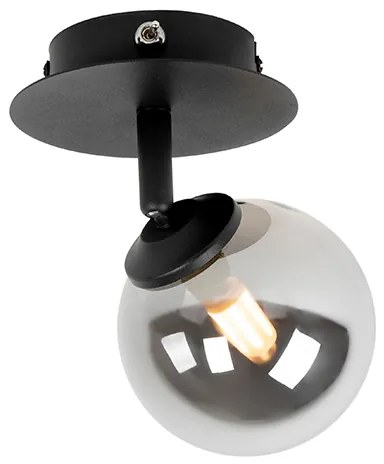 Landelijke spot zwart verstelbaar met smoke glas - Athens