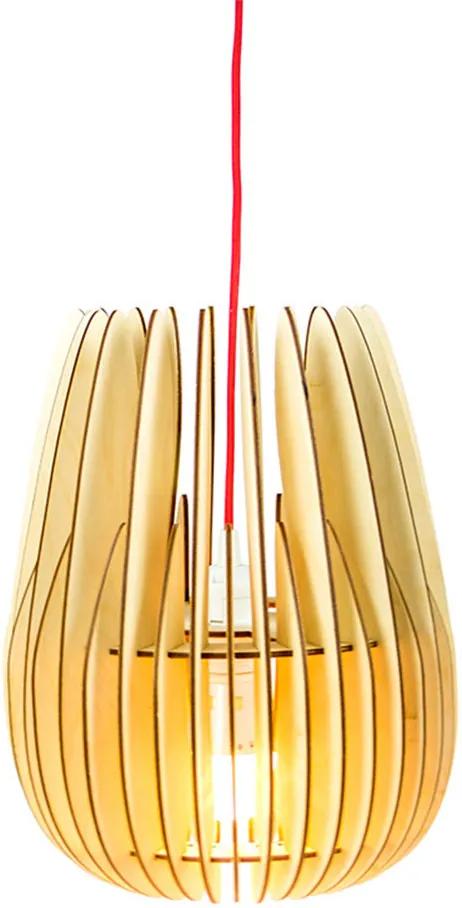 Bomerango Halley Naturel - Hanglamp - Small Ø 25 cm - Koordset rood - Hanglampen - Tafellamp - Vloerlamp - Scandinavisch design