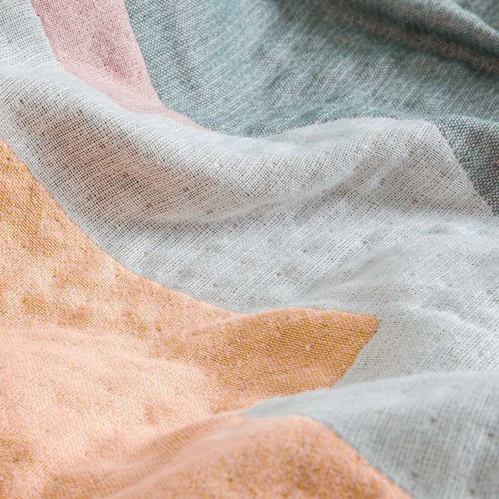 Gedessineerde jacquard plaid met franje aan de randen, LIZ