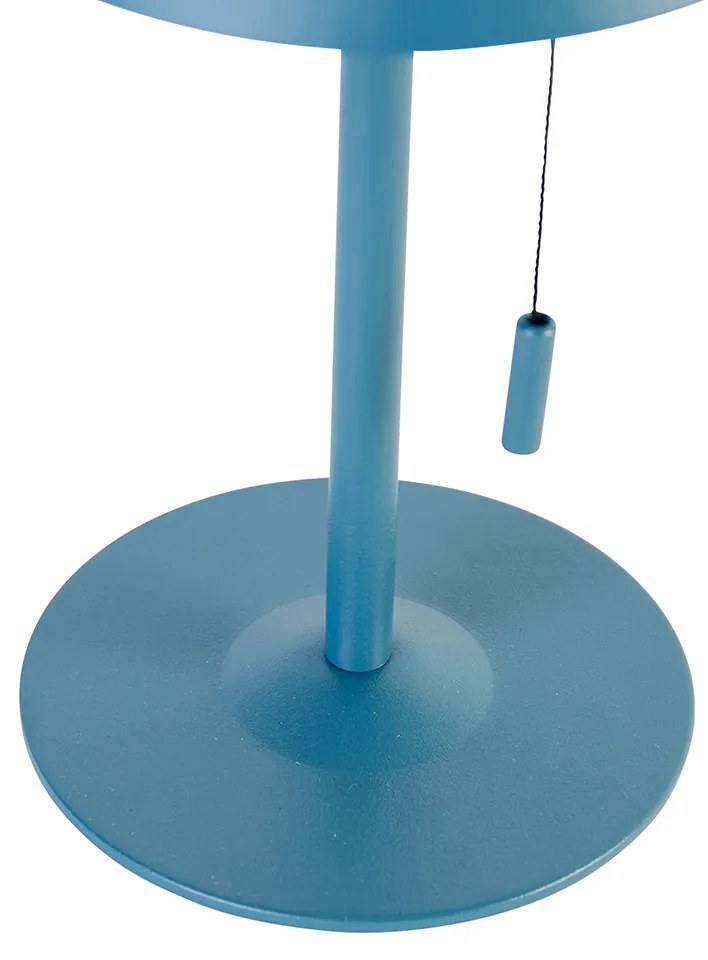 Set van 2 tafellampen blauw oplaadbaar en solar - Ferre