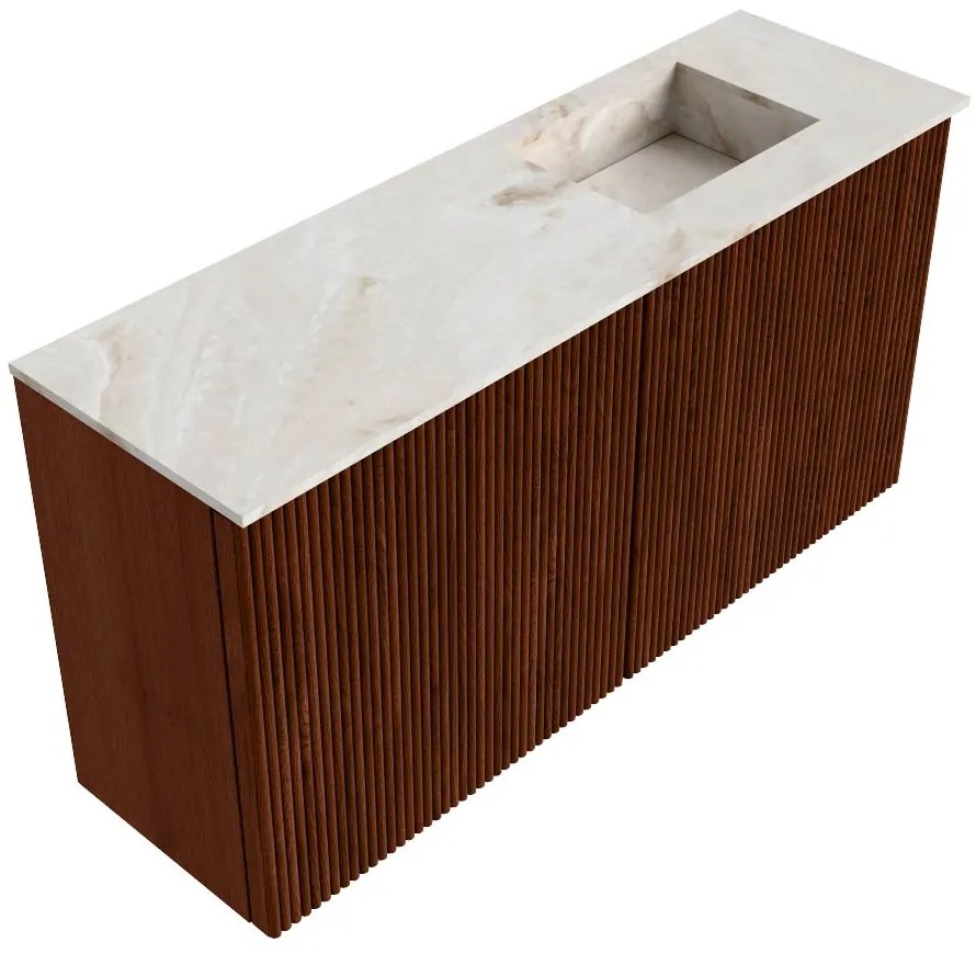 Mondiaz Joya DLux 80cm toiletmeubel ruby met wastafel faye rechts 1 kraangat frappe