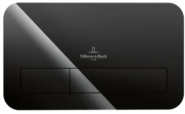 Villeroy en boch Viconnect 2 knops bedieningsplaat glas glossy zwart 922400rb
