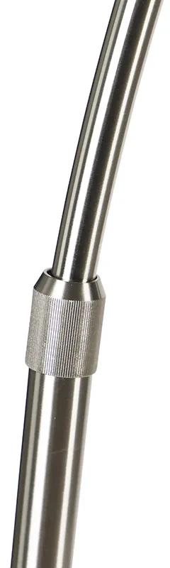 Booglamp staal met marmeren voet wit verstelbaar - XXL Modern Binnenverlichting Lamp