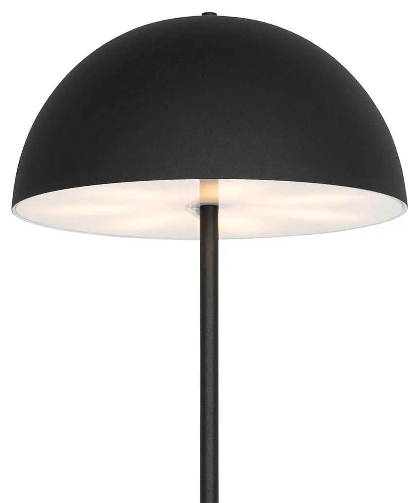 LED Buiten vloerlamp mushroom zwart oplaadbaar 3-staps dimbaar - Keira Modern IP44 Buitenverlichting rond Lamp